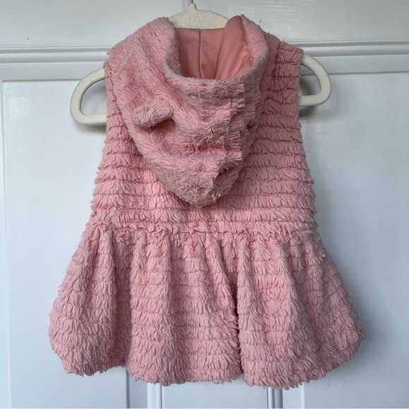 •Little Lass• Faux Fur Teddy Bear Hooded Vest -  Size 2T - Picture 4 of 8